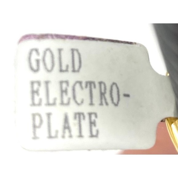 Yellow Gold Electroplated Clear Stone Floral Ring Sz 8.5 - Picture 6 of 6